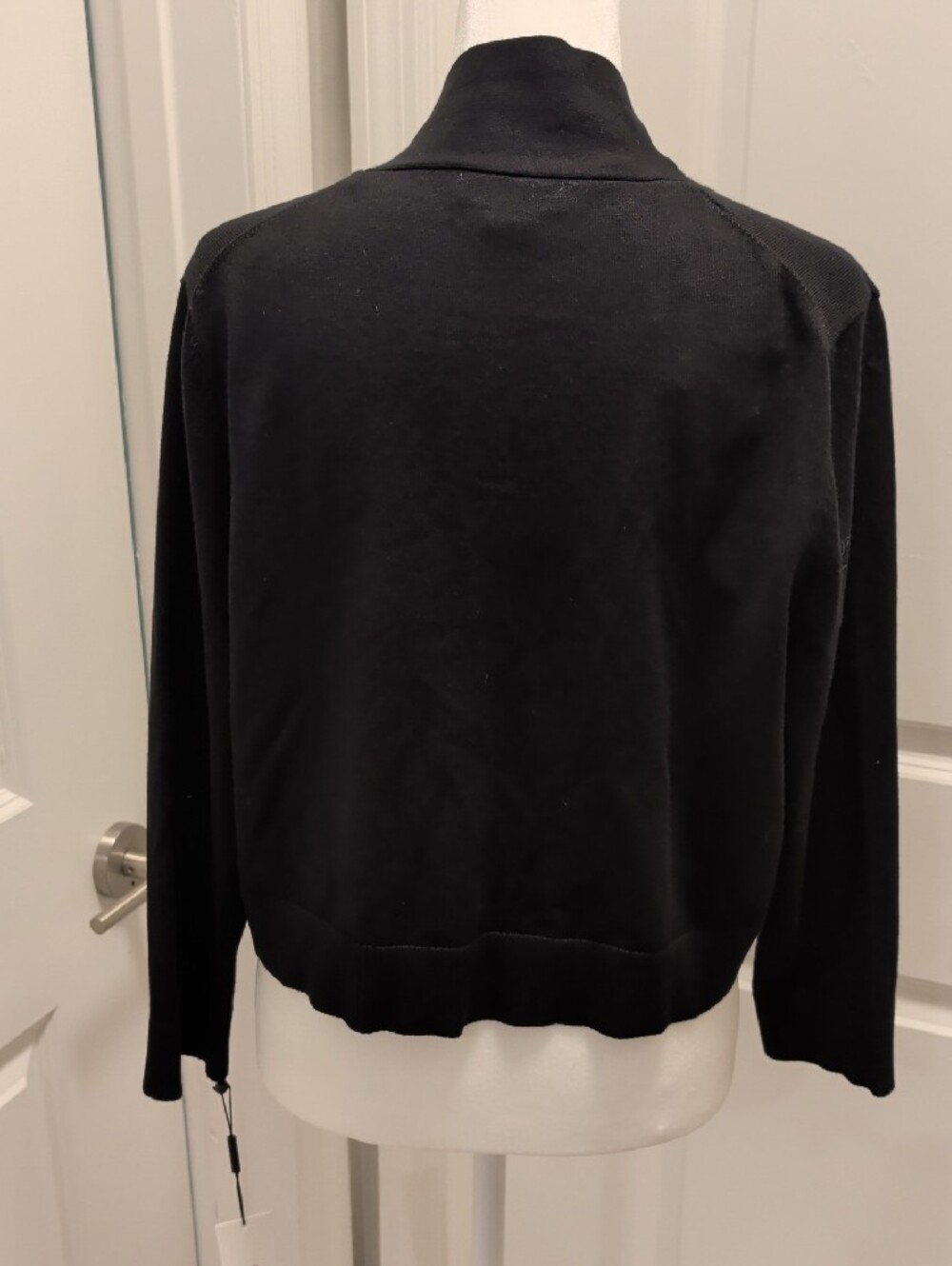 CALVIN KLEIN Size XL Classic Open-Front Black Cardigan NWT - Picture 5 of 8